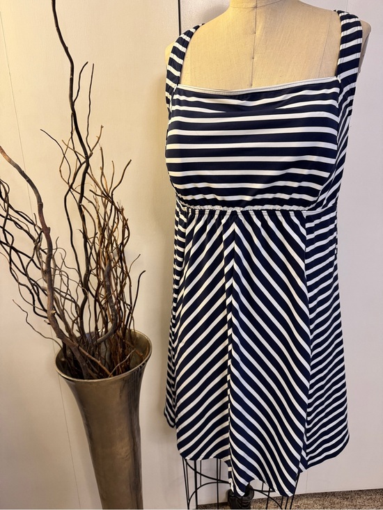 Lands' End Other - Lands' End Navy and White Striped Midi Swimdress (no swim briefs)